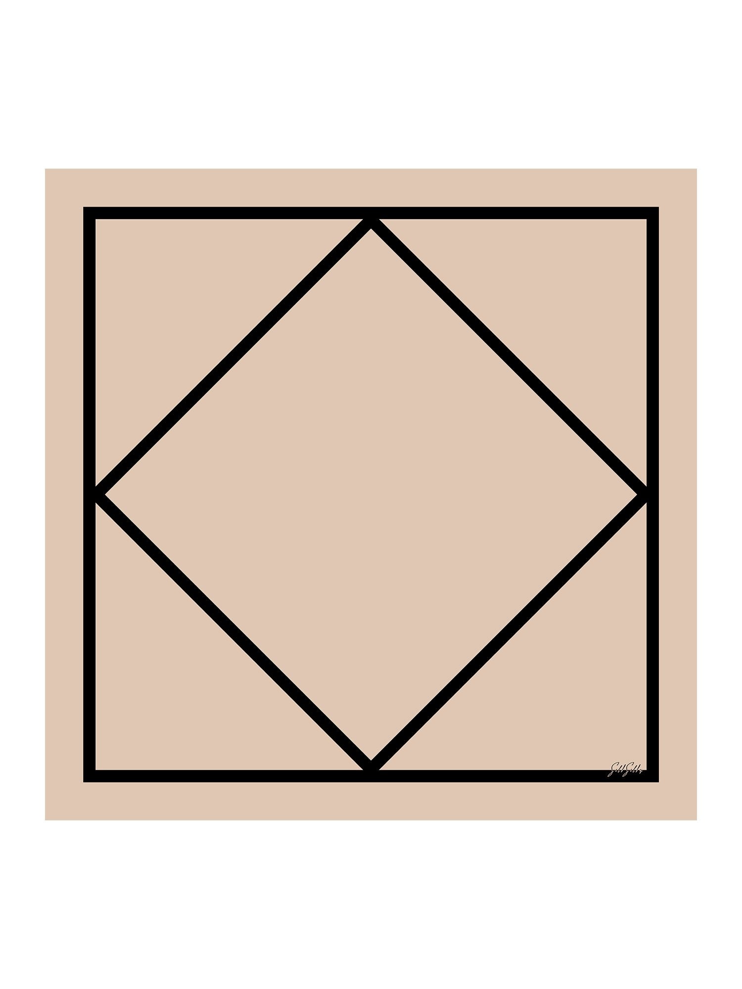 [Beige Firkant] SilkSilky-NO Skjerf 001