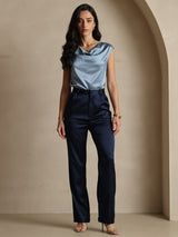 [Mørke blå] SilkSilky-NO 19Momme Silke Womens Pants 005
