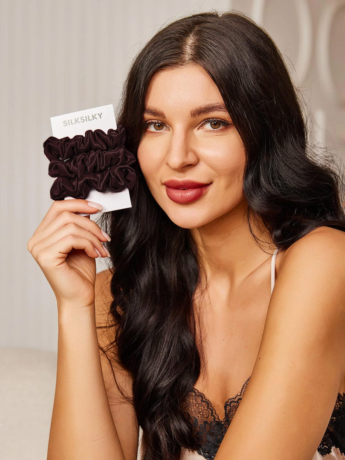 [Brun] SilkSilky-NO 19Momme Scrunchie 001