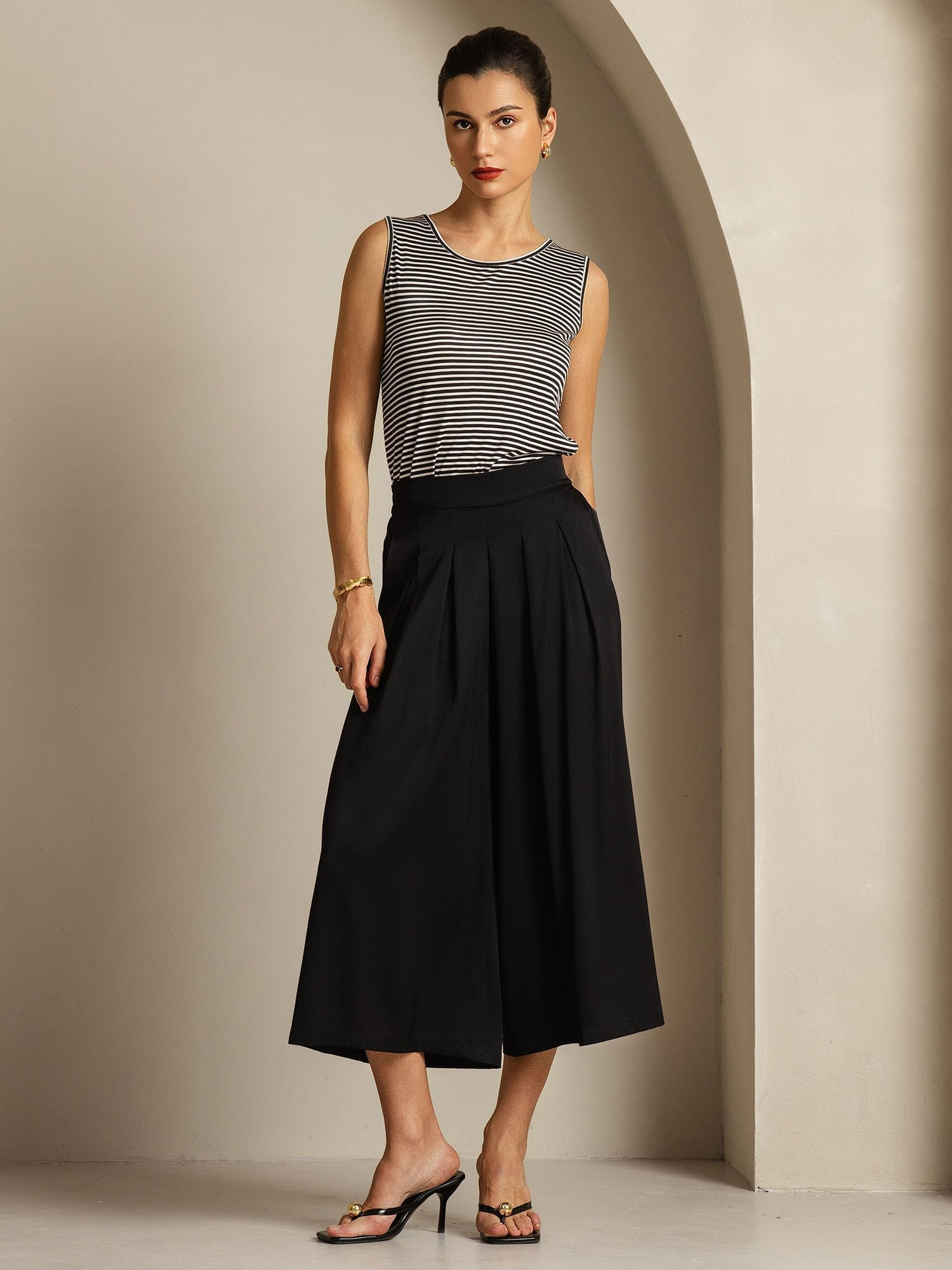 [Svart] SilkSilky-NO 19Momme Silke Womens Pants 005