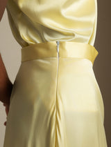 [Lys Gul] SilkSilky-NO Spaghetti Strap Cowl Neck Women's Outfit Sets 004