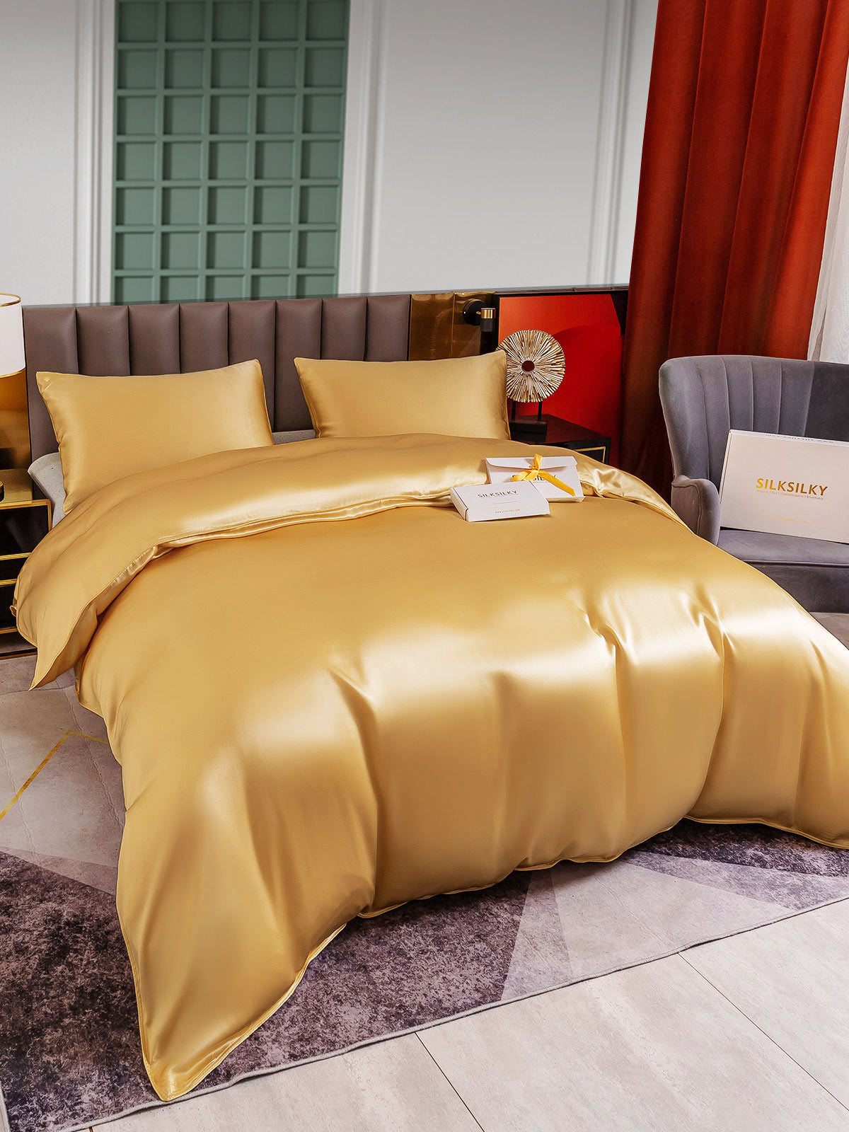 [Champagne] SilkSilky-NO 25Momme Bedding Set 001