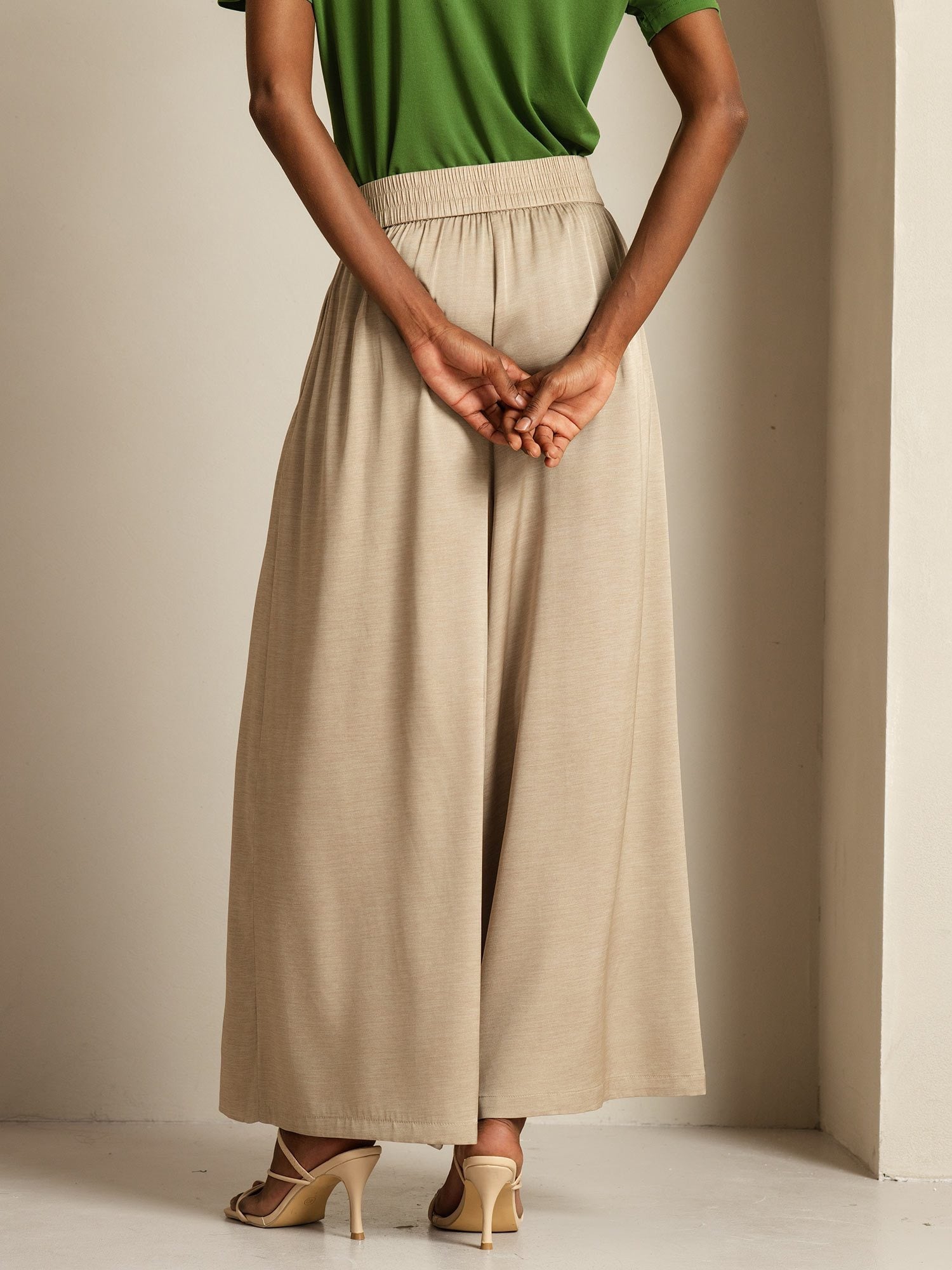 [Tan] SilkSilky-NO 19Momme Silke Womens Pants 002