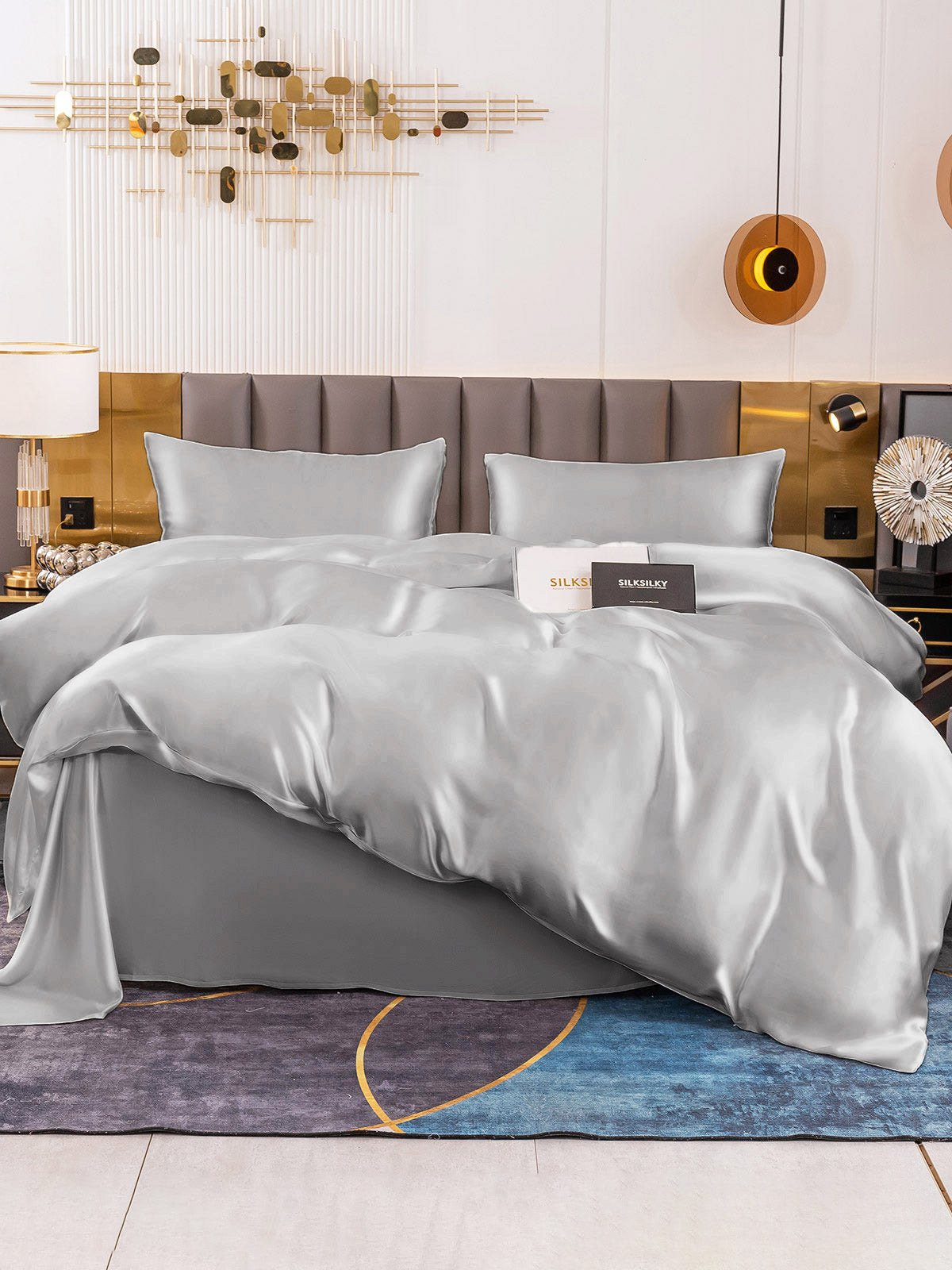 [Sølv] SilkSilky-NO 19Momme Bedding Set 002