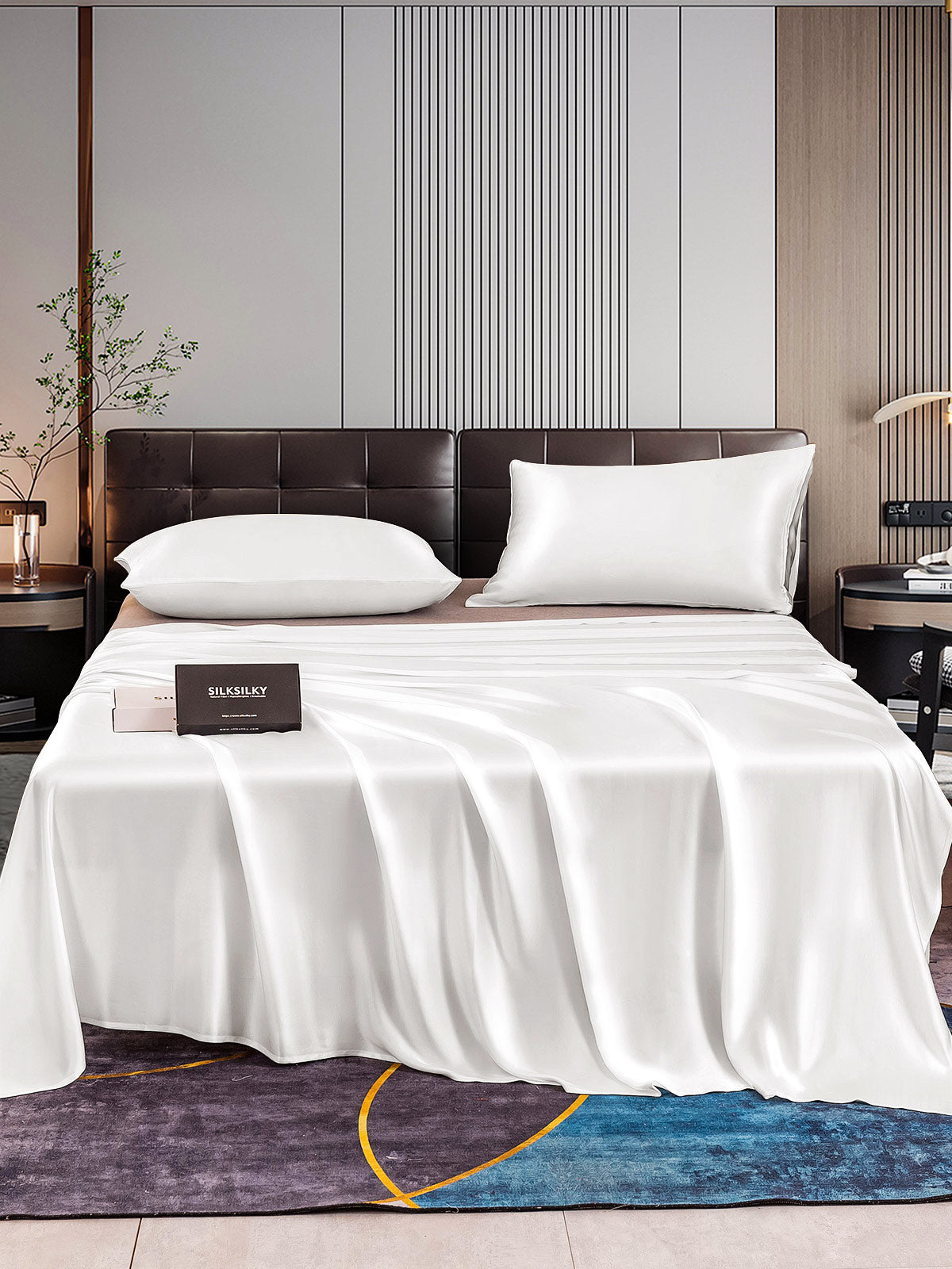 [Hvit] SilkSilky-NO 22Momme Bedding Set 001