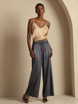 [Mørkegrå] SilkSilky-NO 19Momme Womens Pants 006