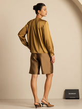 [Bronse] SilkSilky-NO 19Momme Langermet Rund Hals Bluse 002