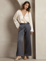[Mørkegrå] SilkSilky-NO 19Momme Silke Womens Pants 007,