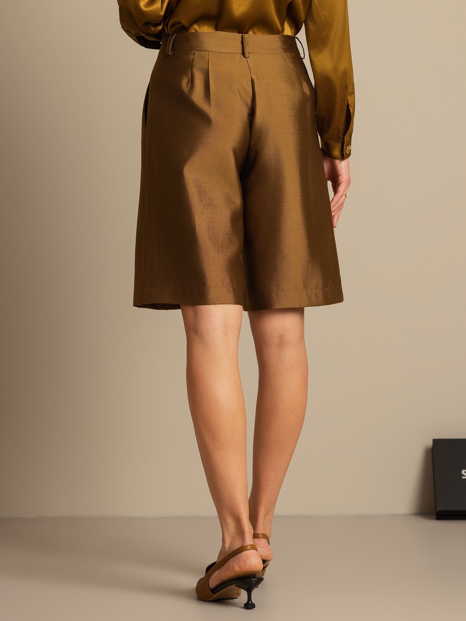 [Bronse] SilkSilky-NO 32Momme Silk-Wool Blend Womens Shorts 002,