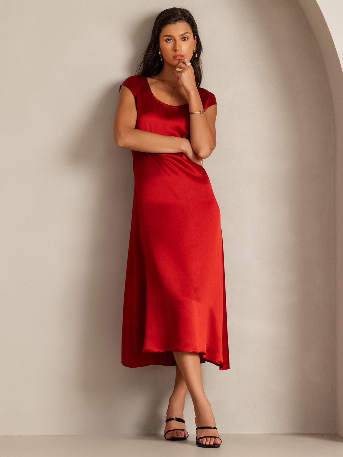 [Vin] SilkSilky-NO 19Momme Silke Dress 003