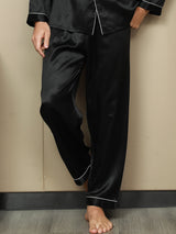 [Svart] SilkSilky-NO Mens Sleep Bottoms 001,