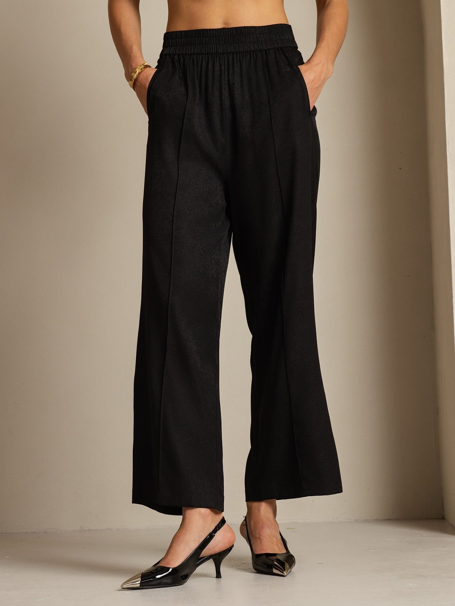 [Svart] SilkSilky-NO 22Momme Silke Womens Pants 006