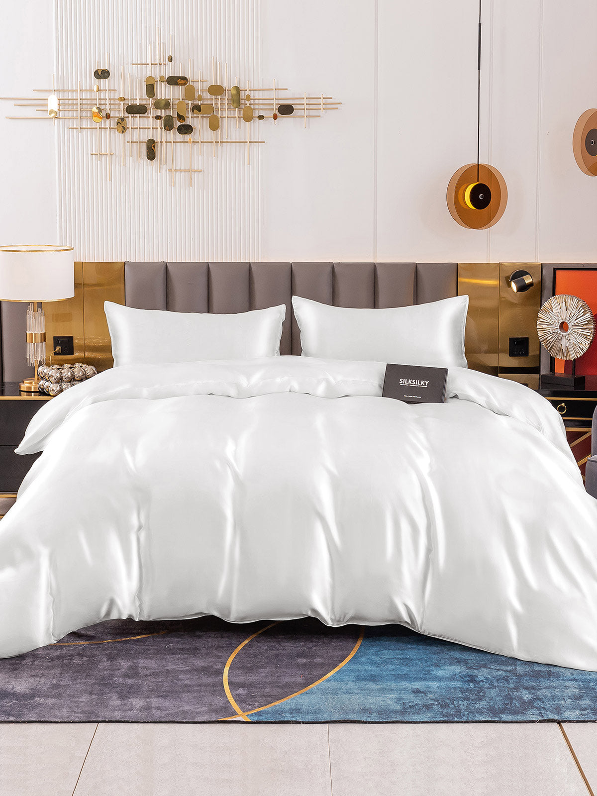 [Hvit] SilkSilky-NO 19Momme Bedding Set 002