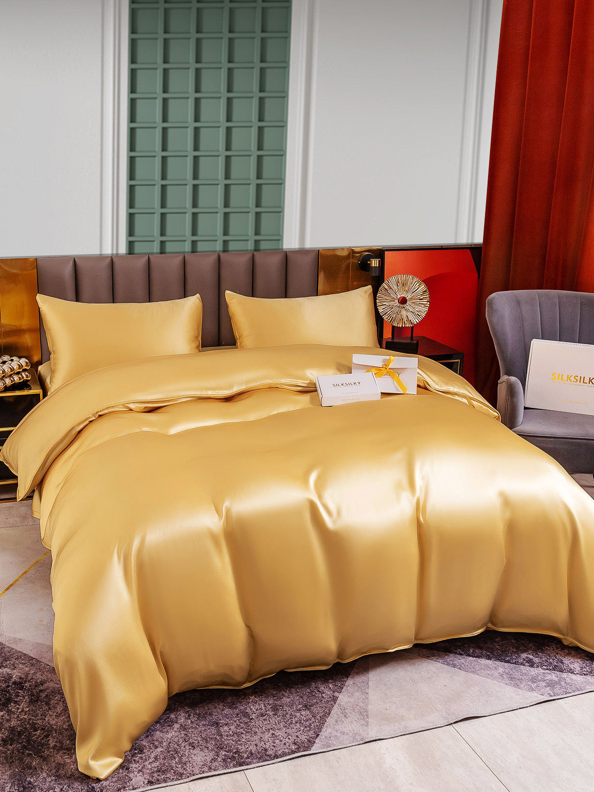 [Champagne] SilkSilky-NO 25Momme Bedding Set 002