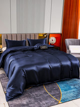 [Mørke blå] SilkSilky-NO 22Momme Bedding Set 004,