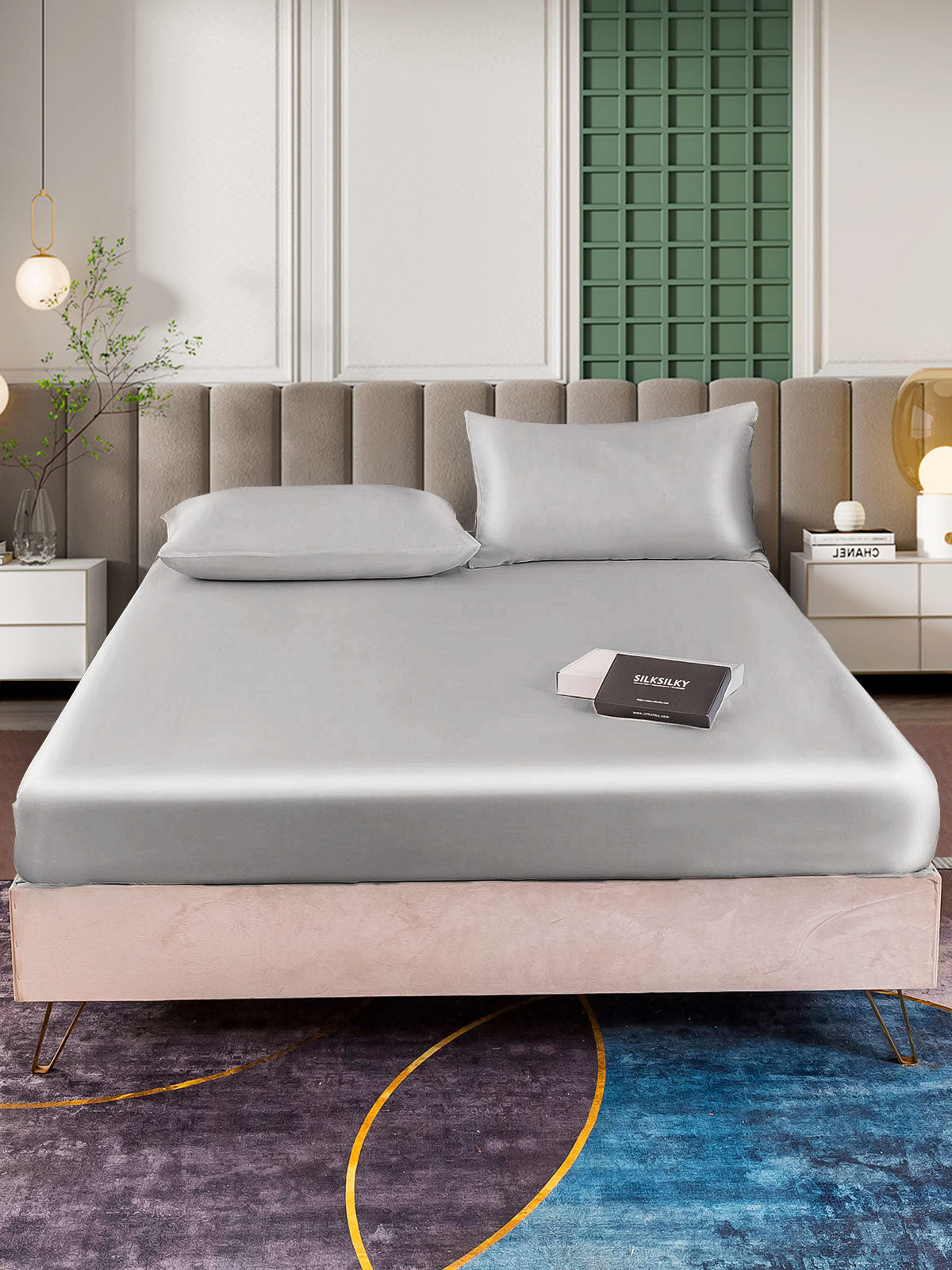 [Sølv] SilkSilky-NO 25Momme Bedding Set 002