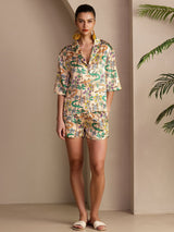 [Sandkrokodille] SilkSilky-NO Short Sleeve Notch Collar Pyjamas for Kvinner 006