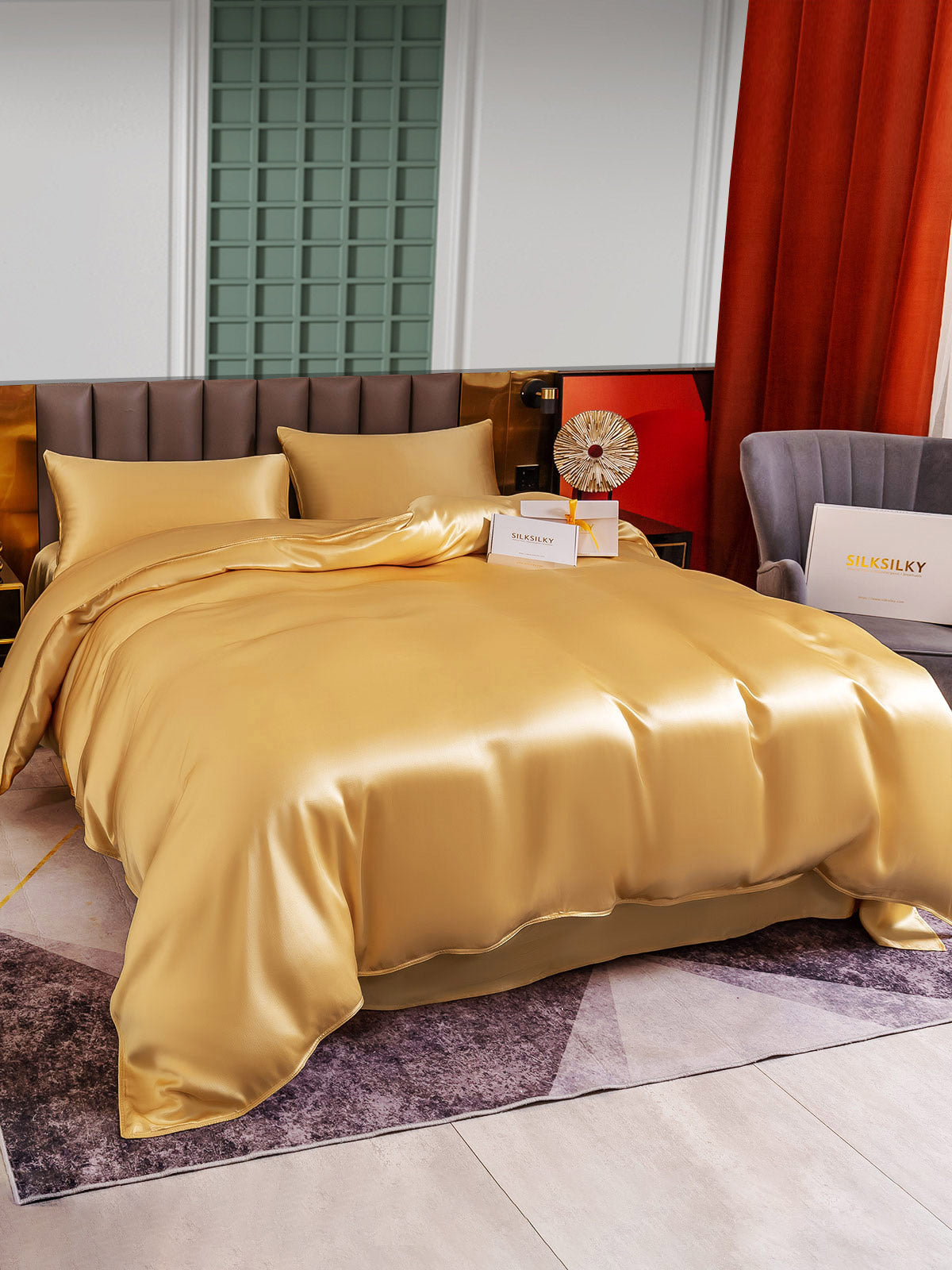 [Champagne] SilkSilky-NO 25Momme Bedding Set 005