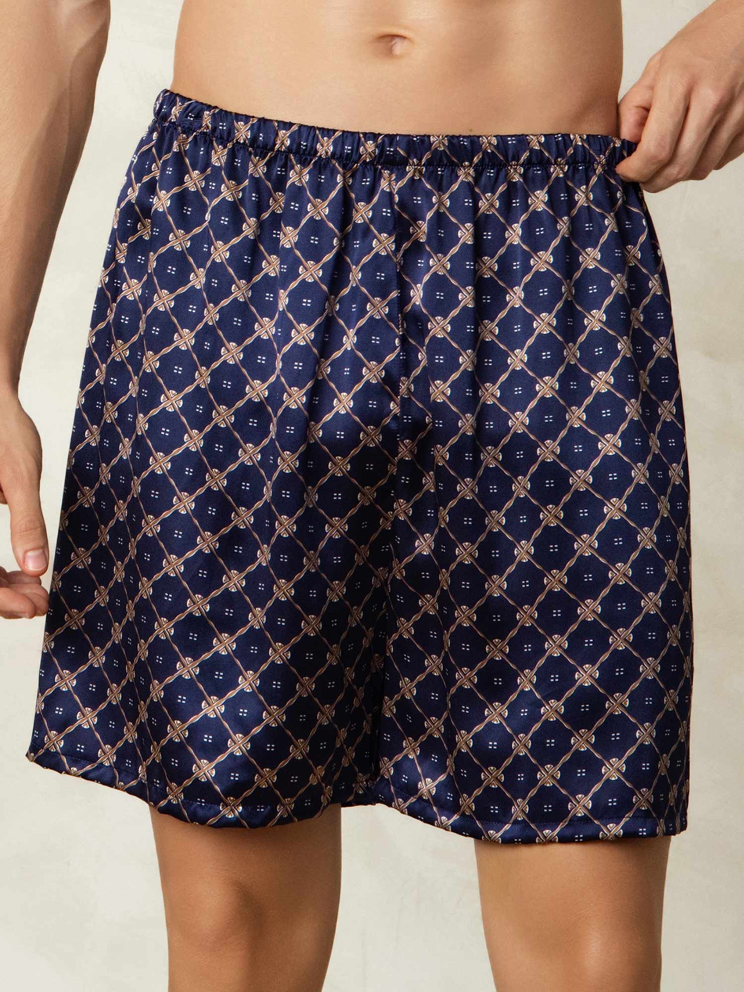 [Marine Kjede] SilkSilky-NO 19Momme Mens Sleep Bottoms 005