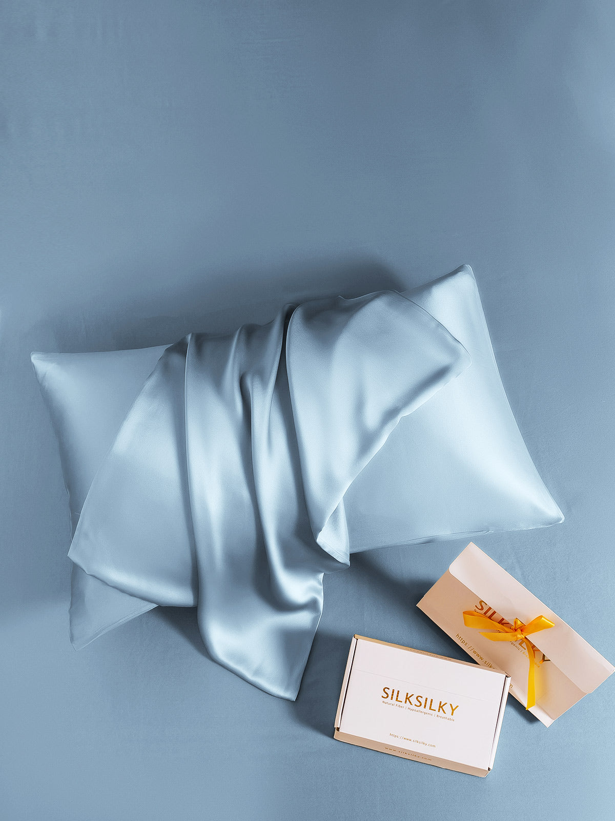[Lyse Blå] SilkSilky-NO 19Momme Pillowcase 005