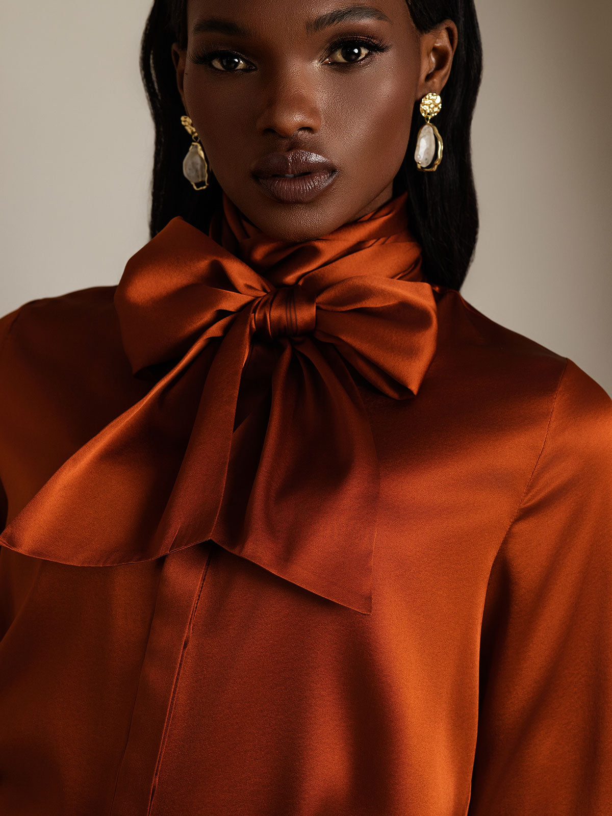 [Mørke blå] SilkSilky-NO 19Momme Silke Womens Shirt 005,