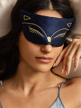 [Mørke blå] SilkSilky-NO Silke Eye Mask 001