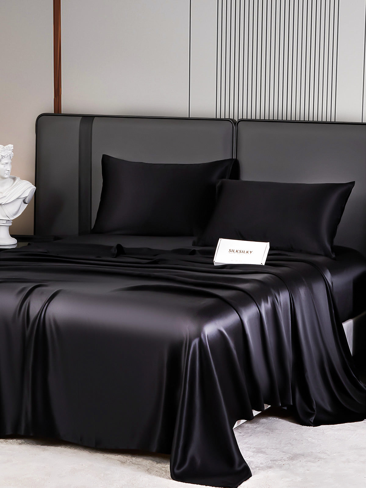 [Svart] SilkSilky-NO 22Momme Bedding Set 007