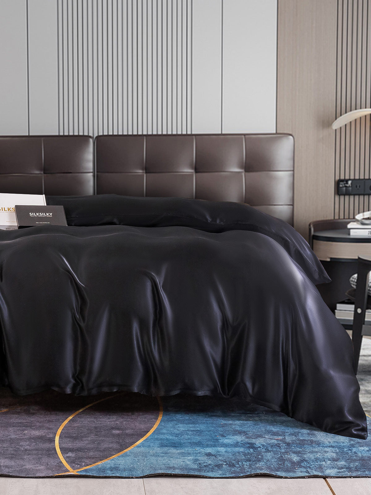 [Svart] SilkSilky-NO 22Momme Duvet Cover 001