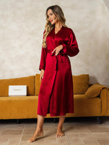 [Vin] SilkSilky-NO Long Sleeve Morgenkåpe for Kvinner 004