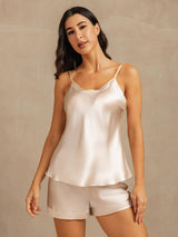 [Beige] SilkSilky-NO V Neck Camisole sett 001
