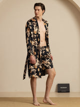 [Svart Drage] SilkSilky-NO Long Sleeve Pyjamas for menn 007