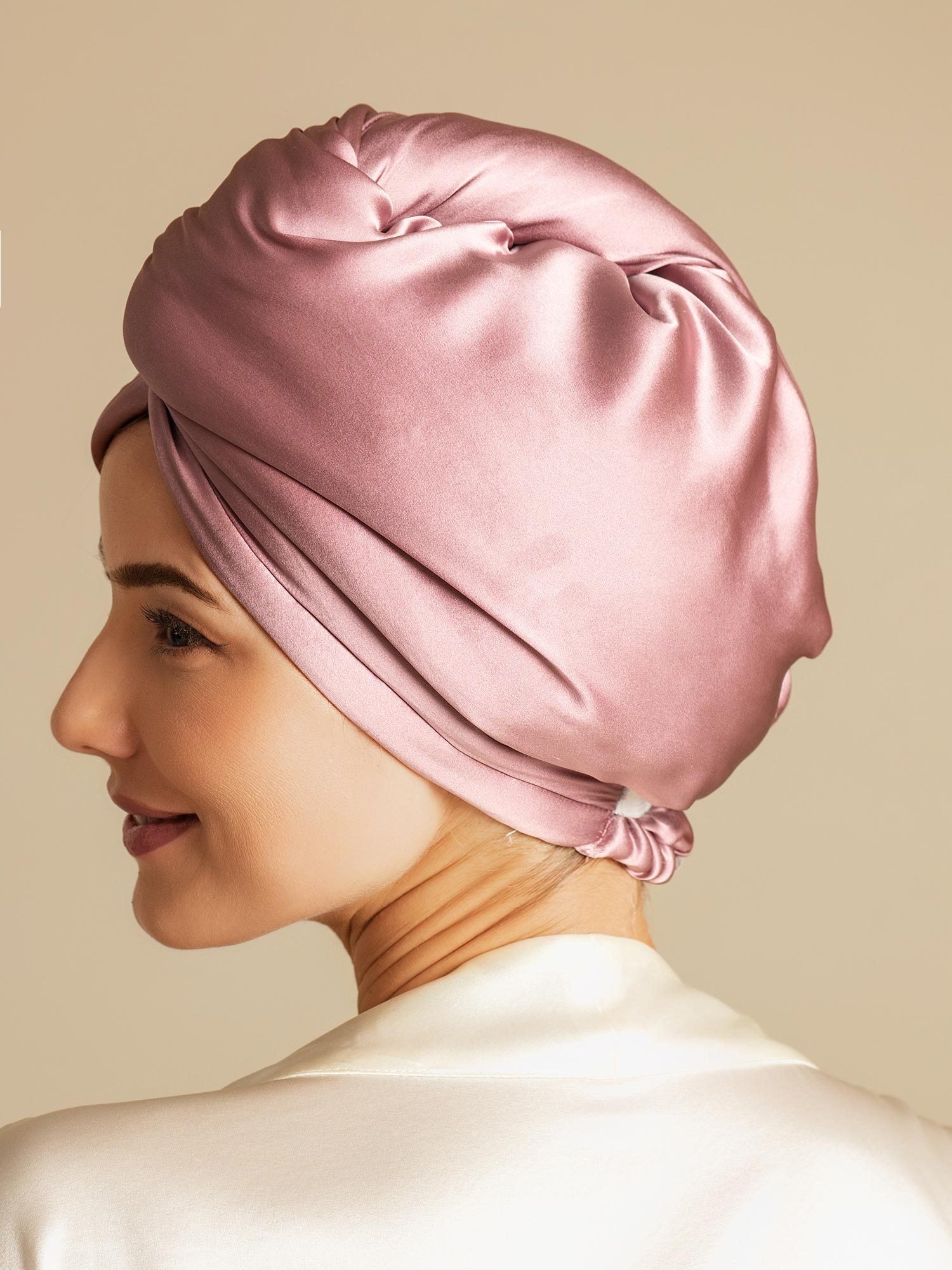 [Blek Mauve] SilkSilky-NO Silke Hair Towel Wrap 002,