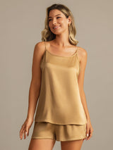 [Tan] SilkSilky-NO 19Momme Silke Camisole Set 005