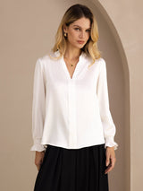 [Hvit] SilkSilky-NO Long Sleeve Damebluser 003
