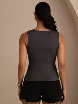 [Grå] SilkSilky-NO Sleeveless Deep V Neck Camisole Topp 002