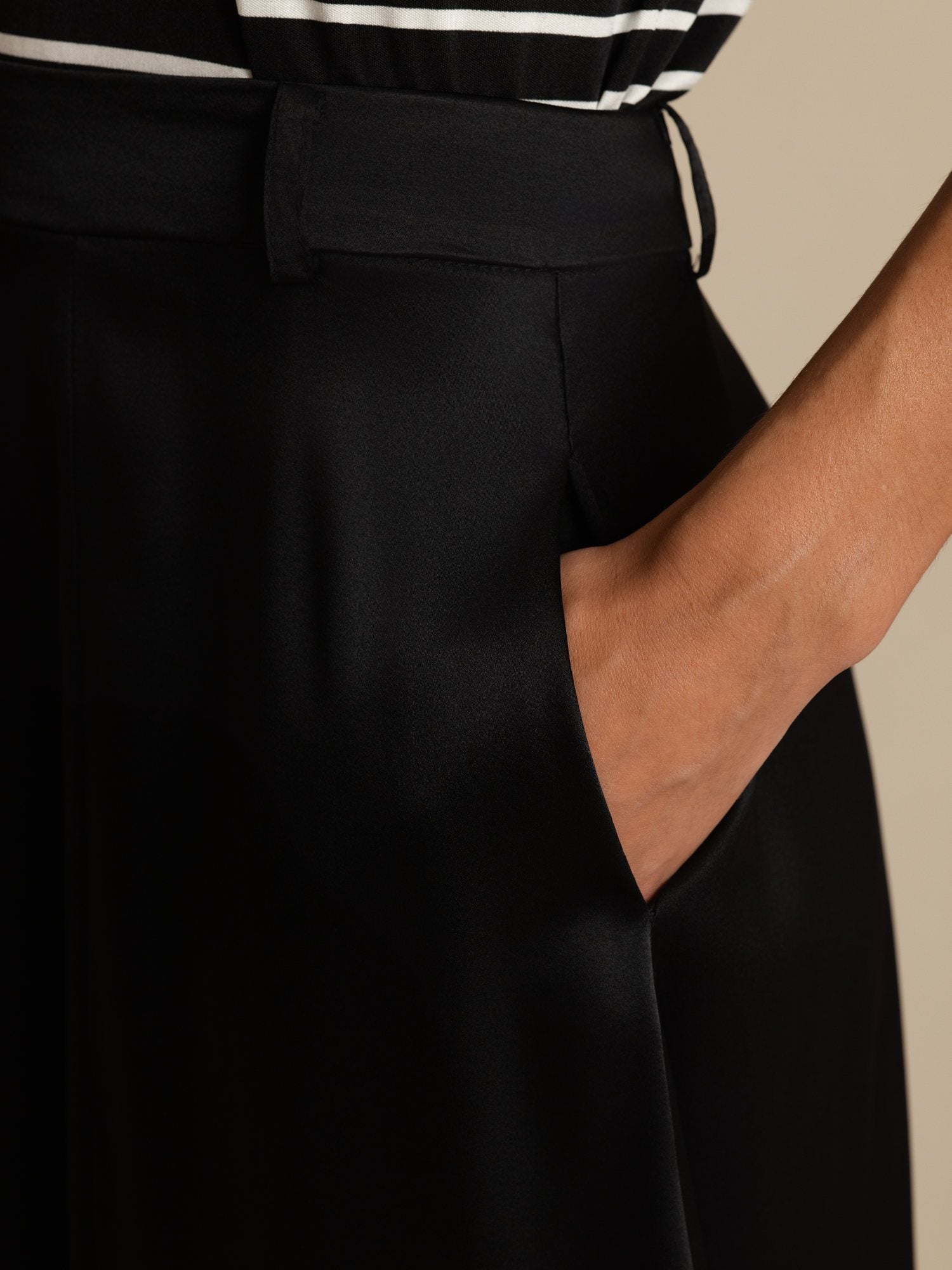 [Svart] SilkSilky-NO 19Momme Silke Skirt 007