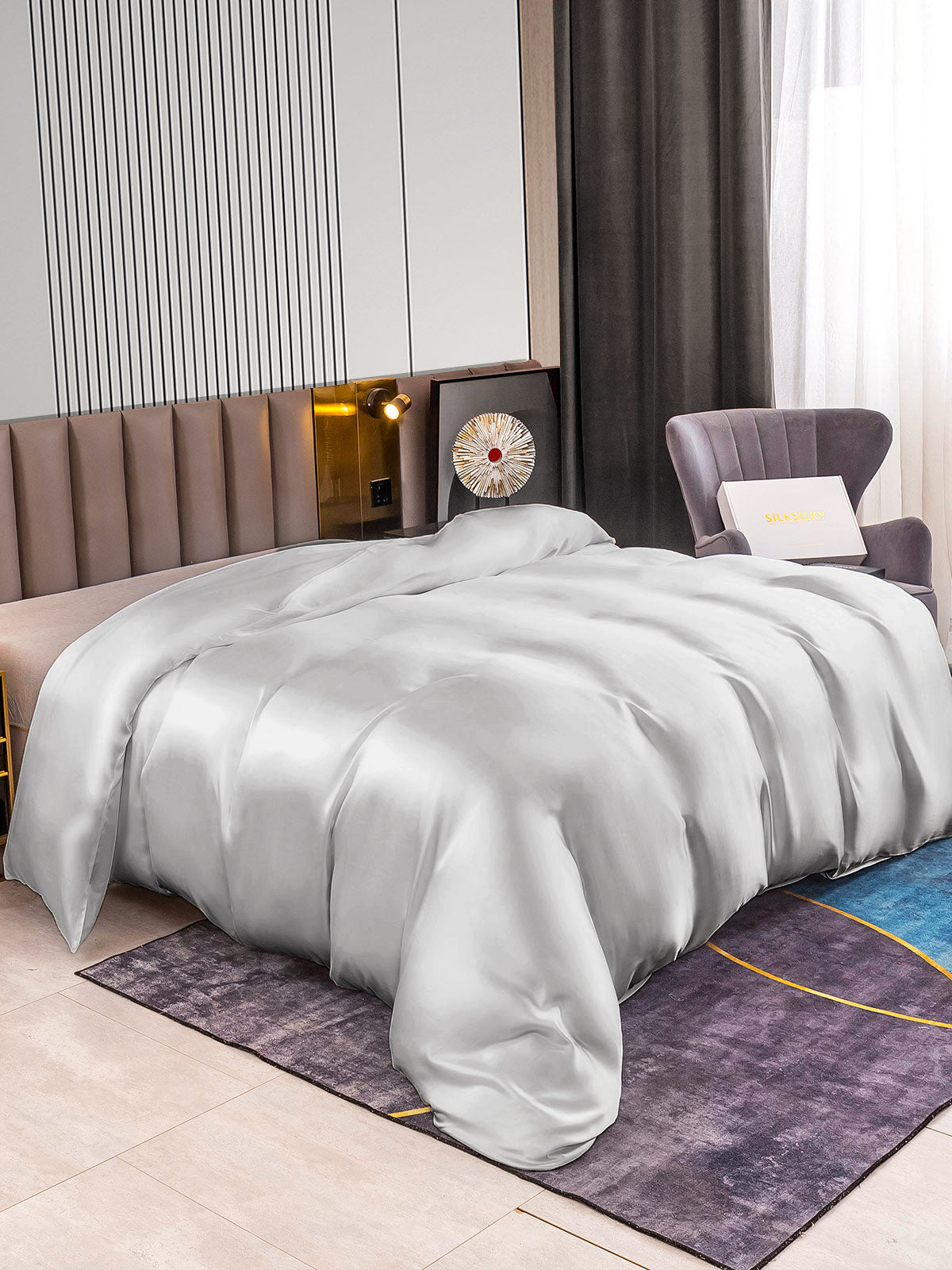 [Sølv] SilkSilky-NO 22Momme Duvet Cover 002