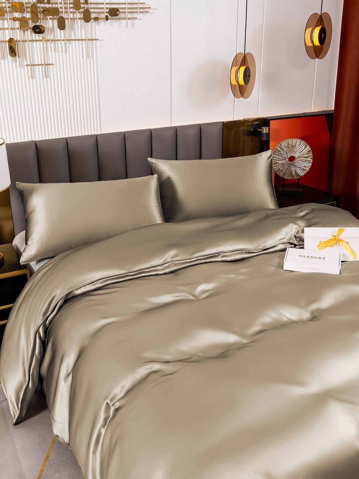[Kaki] SilkSilky-NO 19Momme Bedding Set 004