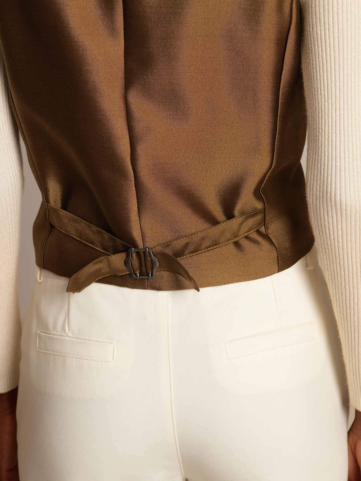 [Bronse] SilkSilky-NO 32Momme Silk-Wool Blend Womens Vest 006,