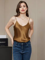 [Kaffe] SilkSilky-NO Spaghetti Strap V Neck Camisole Topp 005