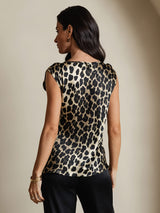 [Leopard] SilkSilky-NO 19Momme Silke Womens T-Shirt 002