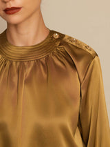 [Bronse] SilkSilky-NO 19Momme Langermet Rund Hals Bluse 005