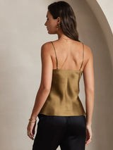 [Kaffe] SilkSilky-NO Spaghetti Strap V Neck Camisole Topp 002