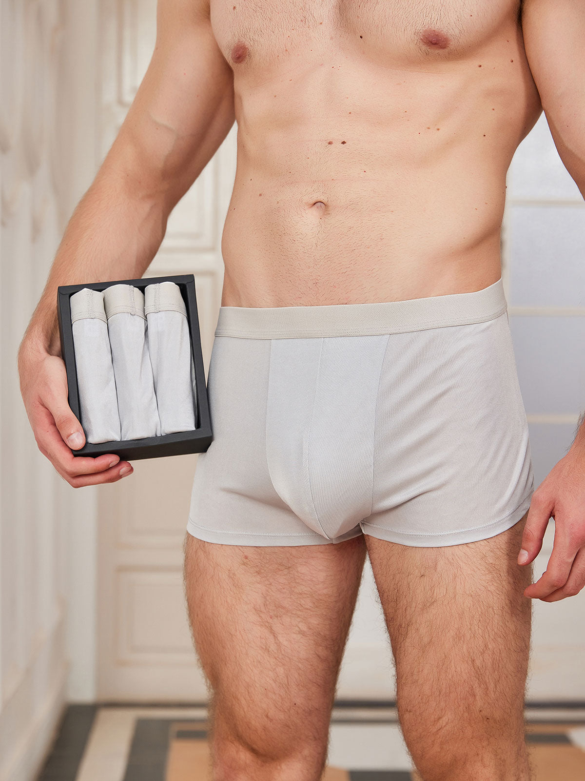 [Grå] SilkSilky-NO Mens Underwear 001