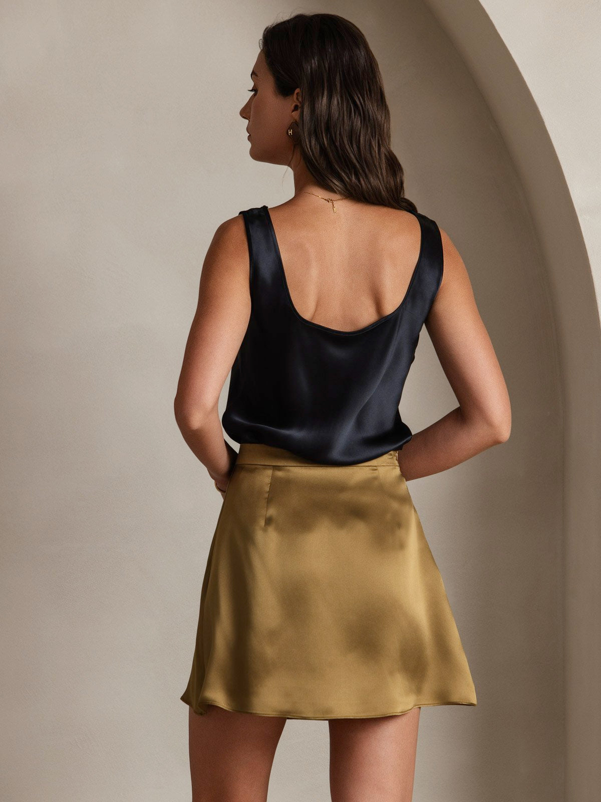 [Brun] SilkSilky-NO 19Momme Silke Skirt 002