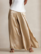 [Champagne] SilkSilky-NO 19Momme Silke Split Damebukser 001
