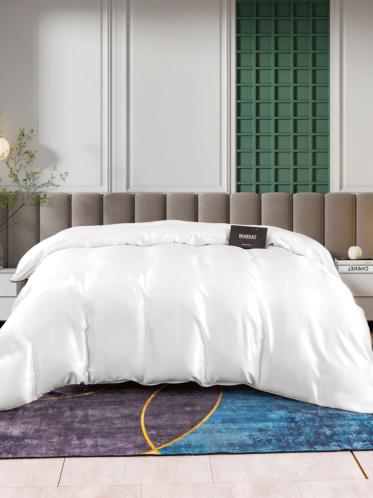[Hvit] SilkSilky-NO 25Momme Duvet Cover 003