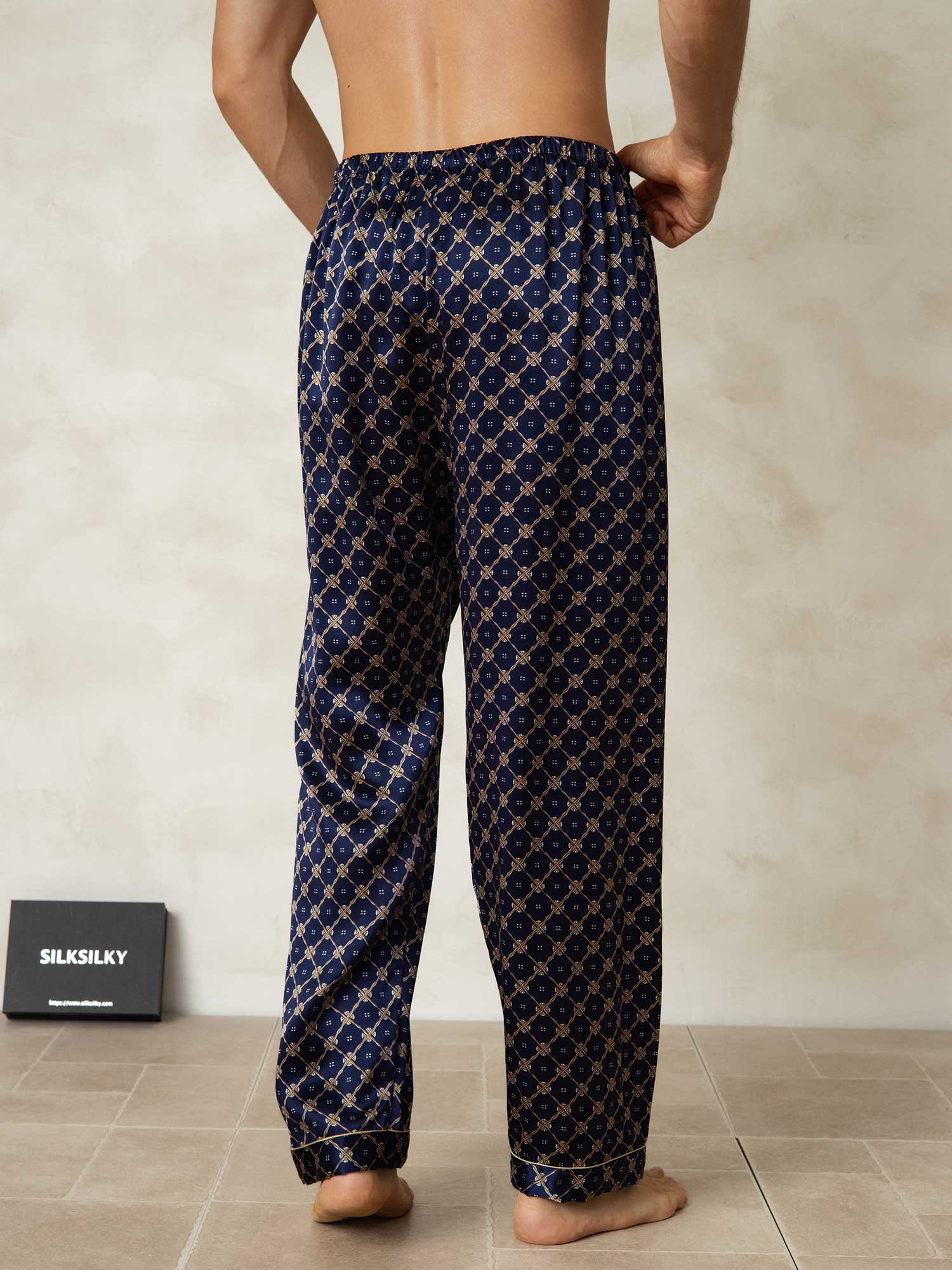 [Marine Kjede] SilkSilky-NO Men's Sleep Shorts 002