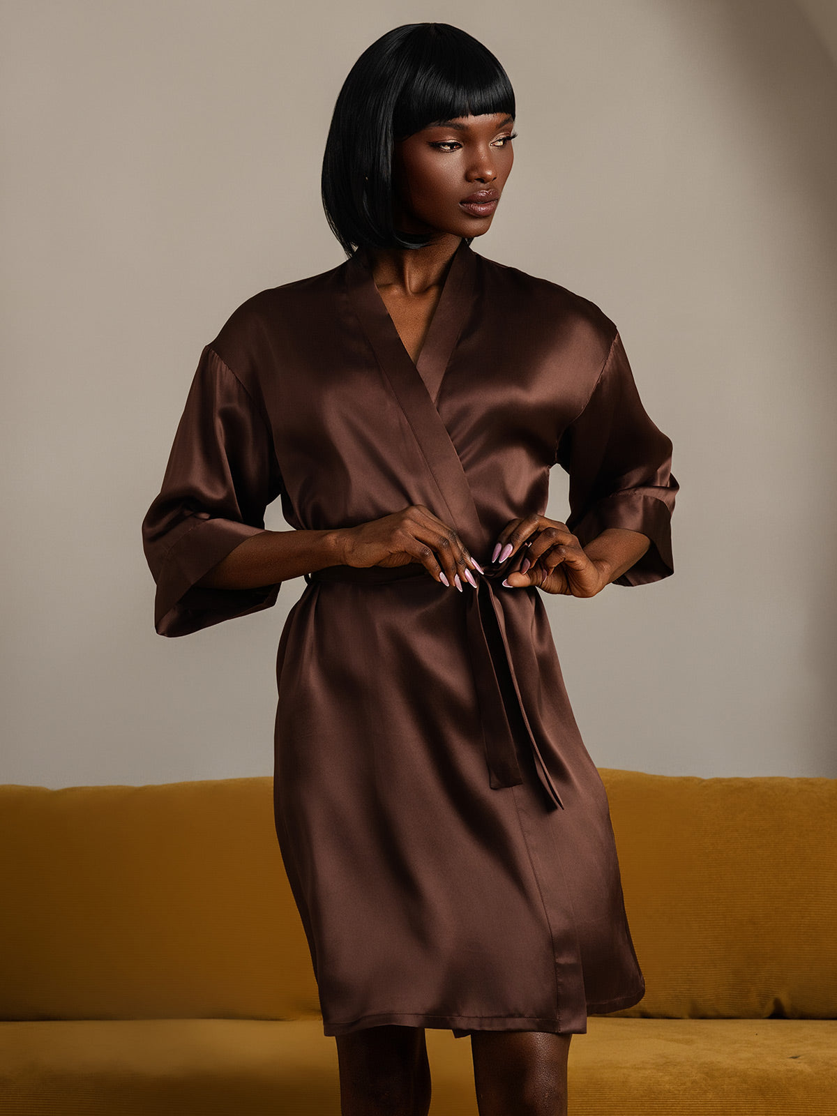 [Kaffe] SilkSilky-NO Womens Robe 005