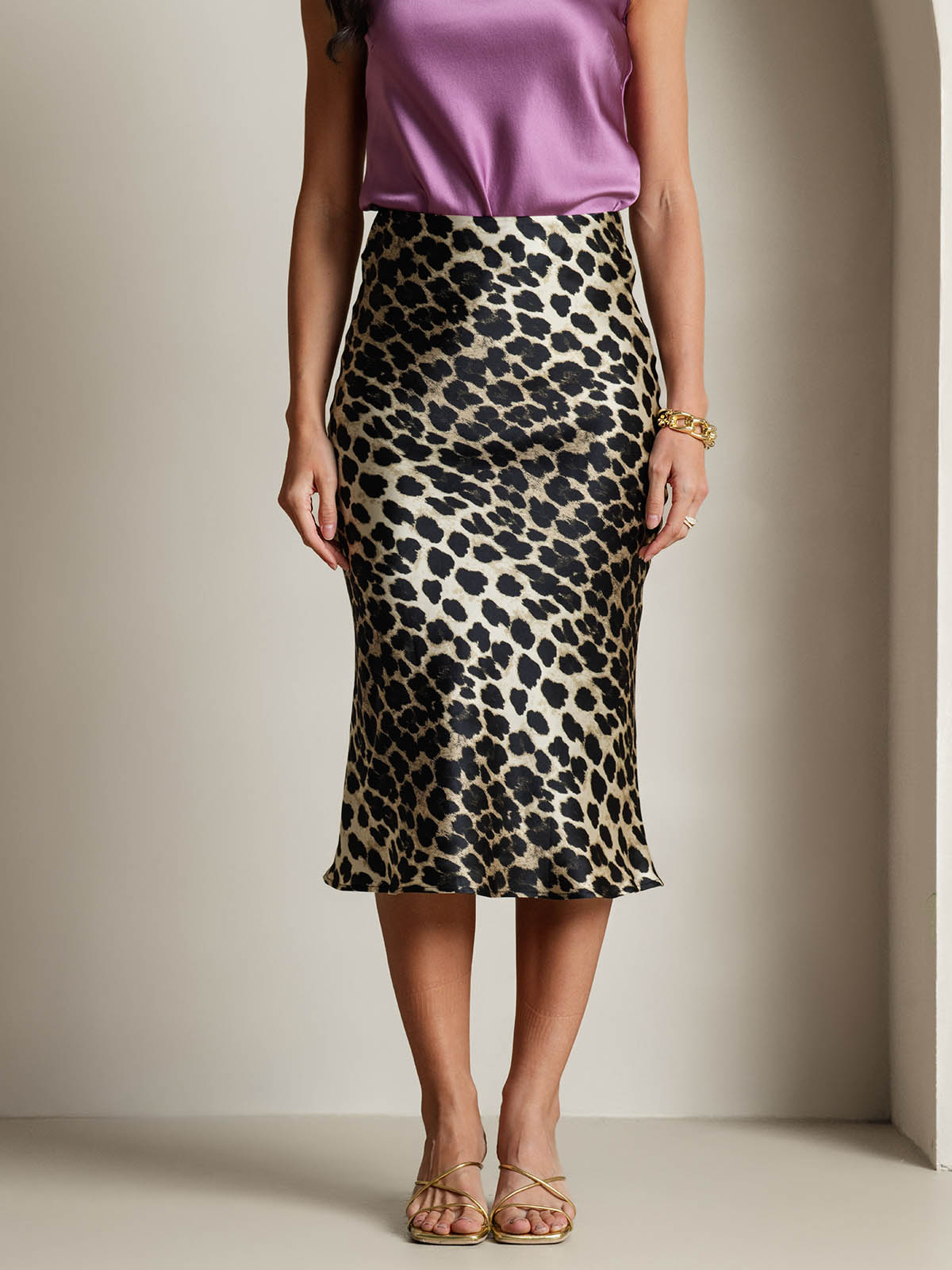[Leopard] SilkSilky-NO 19Momme Skirt 003,